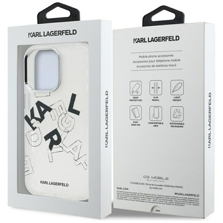 Karl Lagerfeld IML Sketched Graphic - Etui iPhone 16 Pro (przezroczysty) (KLHCP16LHMLGFCH)