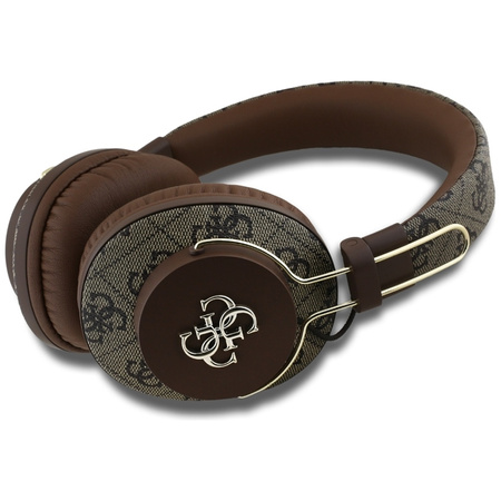 Guess Metal 4G Logo - Bezprzewodowe słuchawki nauszne Bluetooth ENC (brązowy) (GUBHS72P4FC4MW)