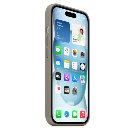 Apple Silicone Case - Silikonowe etui z MagSafe do iPhone 15 (popielaty brąz) (MXPG3ZM/A)