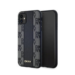 DKNY Leather Checkered Mono Pattern MagSafe - Etui iPhone 11 (czarny) (DKHMN61PCPVSLK)