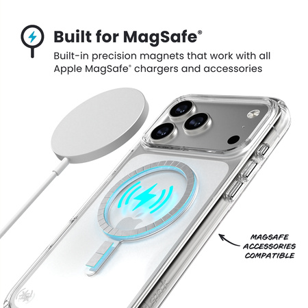 Speck Presidio Perfect Clear MagSafe - Etui iPhone 17 Pro Max (Clear / Silver) (150981-3240)