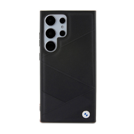 BMW Signature Leather Crossing Lines Pattern - Etui Samsung Galaxy S24 Ultra (czarny) (BMHCS24L23RCGPK)