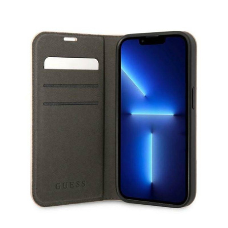Guess 4G Metal Camera Outline Booktype Case - Etui iPhone 14 Plus (różowy) (GUBKP14MHG4SHP)