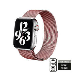 Crong Milano Steel - Pasek ze stali nierdzewnej do Apple Watch 38/40/41/42 mm (różowe złoto) (CRG-40MST-RSP)