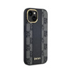 DKNY Leather Checkered Mono Pattern MagSafe - Etui iPhone 15 Plus / 14 Plus (czarny) (DKHMP15MPCPVSLK)