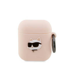 Karl Lagerfeld Silicone NFT Choupette Head 3D - Etui AirPods 1/2 gen (różowy) (KLA2RUNCHP)