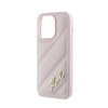 Karl Lagerfeld Diagonal Quilted Script - Etui iPhone 14 Pro (różowy) (KLHCP14LPQDSMGP)