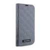 Karl Lagerfeld Booktype Saffiano Monogram - Etui iPhone 14 Pro Max (Srebrny) (KLBKP14XSAKLHPG)