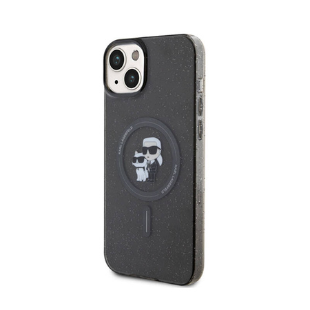 Karl Lagerfeld Karl & Choupette Glitter Magsafe - Etui iPhone 15 (czarny) (KLHMP15SHGKCNOK)