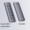 Unitek Hub USB C/USB A 10w1 5Gbps, 8x USB A, 2x USB C z włącznikami portów (H1315B01-EU)