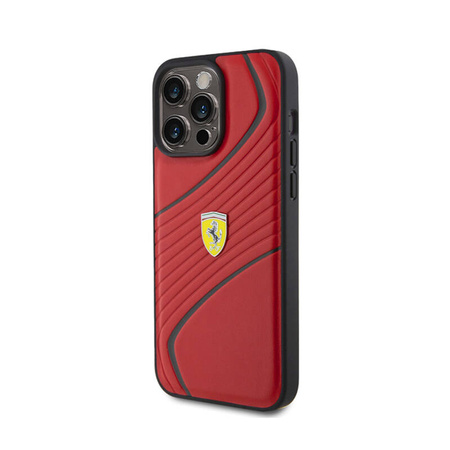 Ferrari Twist Metal Logo - Etui iPhone 15 Pro Max (czerwony) (FEHCP15XPTWR)