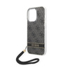 Guess 4G Print Cord - Etui ze smyczką iPhone 14 Pro Max (czarny) (GUOHCP14XH4STK)