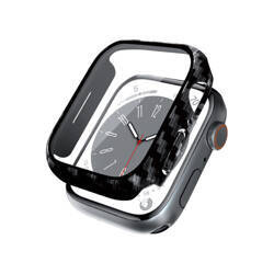 Crong Hybrid Watch Case - Etui ze szkłem Apple Watch 45mm (Carbon) (CRG-45HS-CRB)