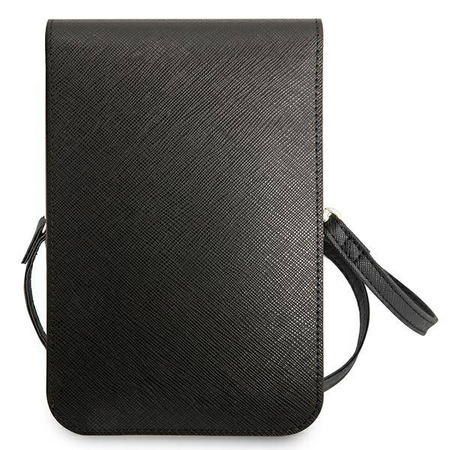 Guess Wallet Saffiano Triangle Logo Phone Bag – Torba na smartfona i akcesoria (Black) (GUWBSATMBK)