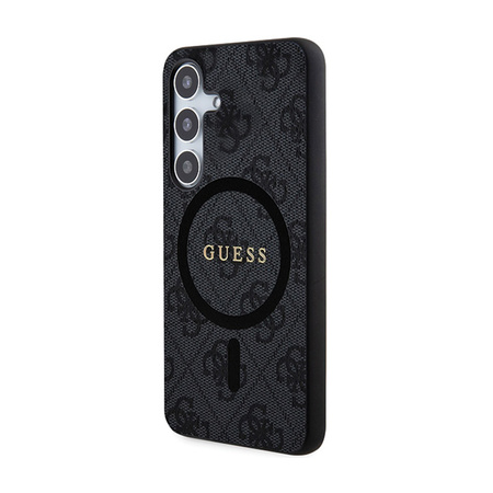 Guess 4G Collection Leather Metal Logo MagSafe - Etui Samsung Galaxy S24 (czarny) (GUHMS24SG4GFRK)