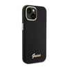 Guess Silicone Script Metal Logo & Frame - Etui iPhone 15 (czarny) (GUHCP15SSMBSLK)