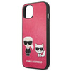 Karl Lagerfeld PU Leather Karl & Choupette Embossed - Etui iPhone 13 Mini (fuksja) (KLHCP13SPCUSKCP)