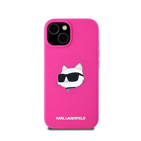 Karl Lagerfeld Silicone Choupette Head MagSafe - Etui iPhone 15 Plus / 14 Plus (różowy) (KLHMP15MSCHPPLF)