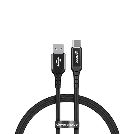 Crong Armor Link - Kabel 60W PD 3A USB-A do USB-C 150cm (czarny) (CRG-AL15USAC-BLK)