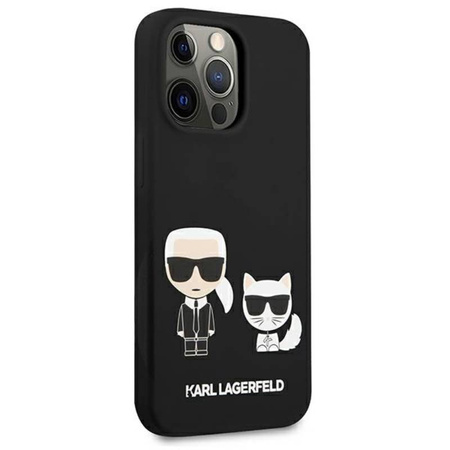 Karl Lagerfeld Slilicone Karl & Choupette - Etui iPhone 13 Pro (czarny) (KLHCP13LSSKCK)