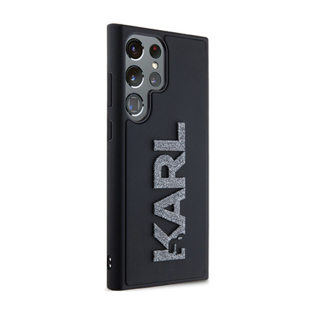 Karl Lagerfeld 3D Rubber Glitter Logo - Etui Samsung Galaxy S23 Ultra (czarny) (KLHCS23L3DMBKCK)