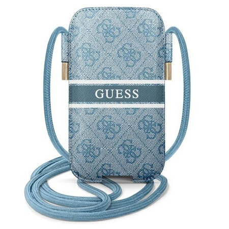 Guess 4G Printed Stripe Pouch - Torebka na telefon S/M max 6.1" (niebieski) (GUPHM4GDBL)