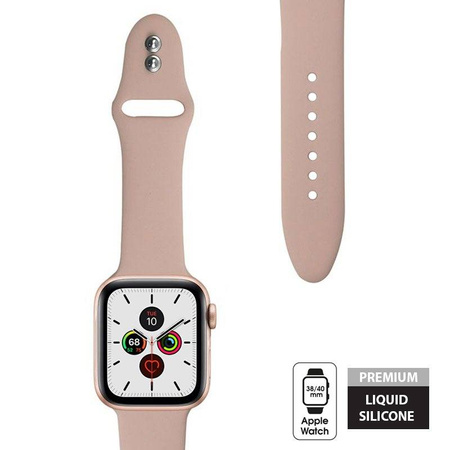Crong Liquid - Pasek do Apple Watch 38/40/41/42 mm (piaskowy róż) (CRG-40LQB-PSN)