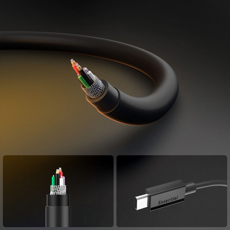 Spigen EB6010CC Essential - Kabel USB-C do USB-C PD 60W 1m (Czarny) (ACA08718)