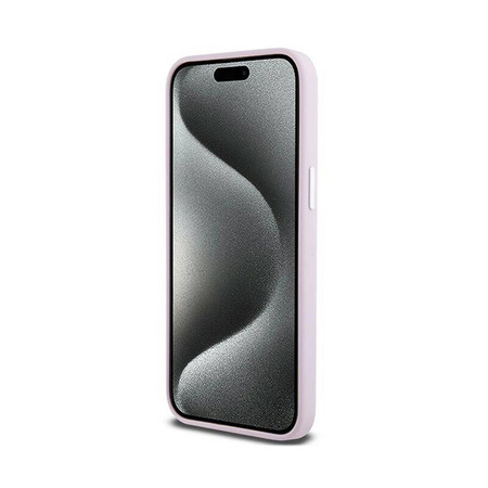 DKNY Liquid Silicone Small Metal Logo MagSafe - Etui iPhone 14 Pro Max (różowy) (DKHMP14XSMCHLP)