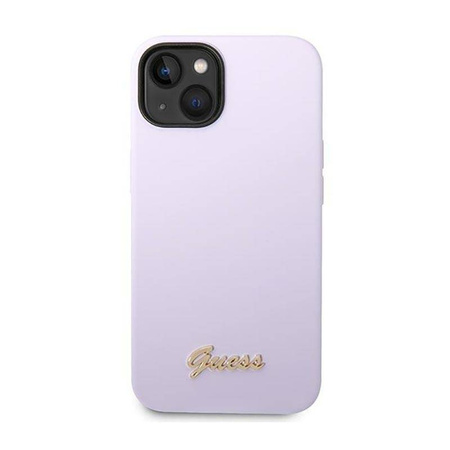 Guess Silicone Vintage - Etui iPhone 14 (fioletowy) (GUHCP14SSLSMU)
