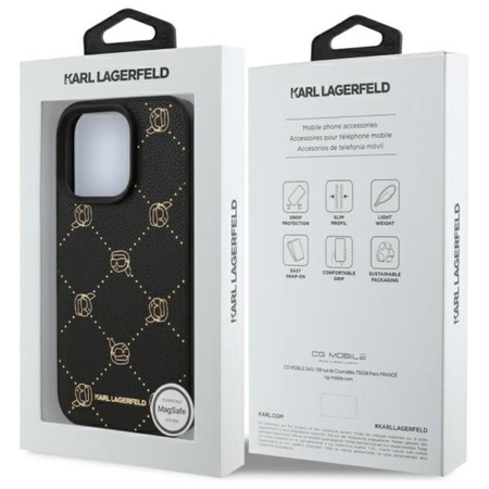 Karl Lagerfeld MagSafe Karl Head - Etui iPhone 16 Pro Max (czarny) (KLHMP16XPGKHPHK)