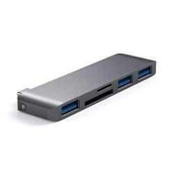 Satechi Hub z USB-C na 3 x USB, SD, microSD - Gwiezdna szarość (ST-TCUHM)