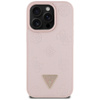 Guess Grained Hot Stamp Peony Triangle Logo MagSafe - Etui do iPhone 16 Pro (różowy) (GUHMP16LPGBTMP)