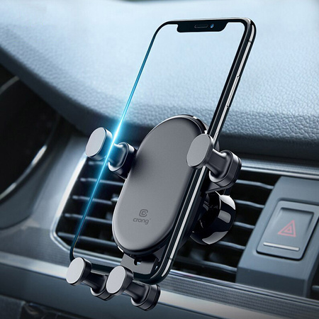 Crong Gravity Auto-Lock Car Holder – Uchwyt samochodowy grawitacyjny do telefonu 4,7”-6,5” (czarny) (CRG-CH5-BLK)