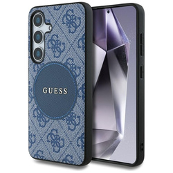 Guess 4G Round Patch Classic Logo MagSafe - Etui do Samsung Galaxy S25 (niebieski) (GUHMS25SP4PGRSGB)
