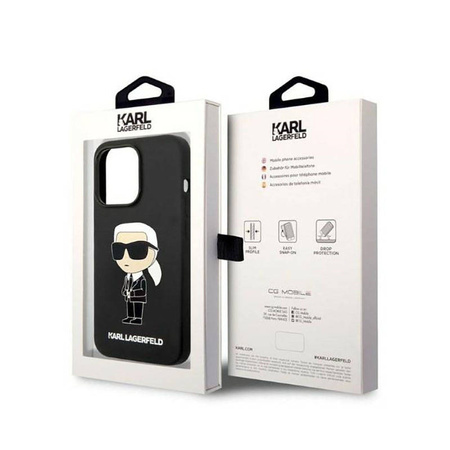 Karl Lagerfeld Silicone NFT Ikonik - Etui iPhone 14 Pro Max (czarny) (KLHCP14XSNIKBCK)