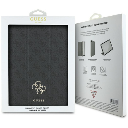 Guess Magnetic 4G Big Logo - Etui iPad Air 11” M3 (2025) / iPad Air 11” M2 (2024) (czarny) (GUFC11RM24PS4SGK)