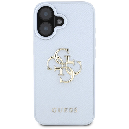 Guess Grained Big 4G Logo Small Classic Logo - Etui do iPhone 16 (niebieski) (GUHCP16SPGT4MBB)