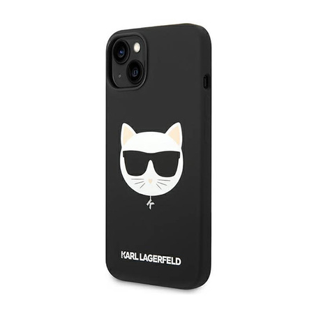 Karl Lagerfeld Choupette Head MagSafe Silicone - Etui iPhone 14 Plus (czarny) (KLHMP14MSLCHBK)