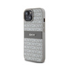 DKNY Leather Mono Stripe & Metal Logo - Etui iPhone 15 Plus / 14 Plus (beżowy) (DKHCP15MPRTHSLE)