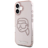 Karl Lagerfeld IML Rhinestones Karl Head - Etui do iPhone 16 (różowy) (KLHCP16SHKHDCELP)