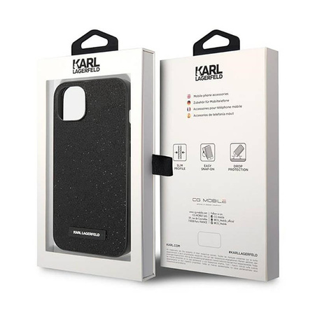 Karl Lagerfeld Glitter Plaque Logo - Etui iPhone 14 Plus (czarny) (KLHCP14MG2ELK)