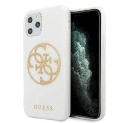 Guess Circle Glitter 4G - Etui iPhone 11 Pro Max (biały) (GUHCN65TPUWHGLG)