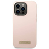 Guess Silicone Logo Plate MagSafe - Etui iPhone 14 Pro Max (różowy) (GUHMP14XSBPLP)