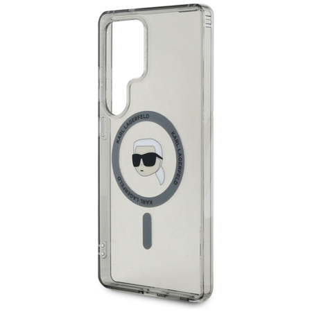 Karl Lagerfeld Button Karl Head Printed Logo MagSafe - Etui Samsung Galaxy S25 Ultra (czarny) (KLHMS25LHLSKIK)