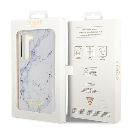 Guess Marble Collection - Etui Samsung Galaxy S23+ (biały) (GUHCS23MPCUMAH)