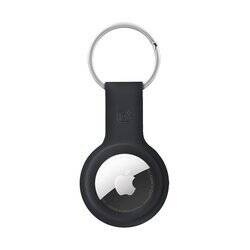 Crong Silicone Case with Key Ring – Etui ochronne brelok do Apple AirTag (czarny) (CRG-ATS-BLK)