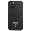 Guess Saffiano Double Card Triangle - Etui iPhone 13 mini (czarny) (GUHCP13SPSATPK)