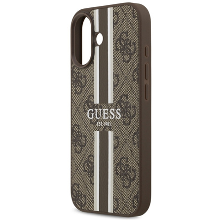 Guess 4G Printed Stripes MagSafe - Etui iPhone 17 (brązowy) (GUHMP17SP4RPSW)