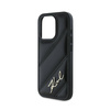 Karl Lagerfeld Diagonal Quilted Script - Etui iPhone 15 Pro (czarny) (KLHCP15LPQDSMGK)